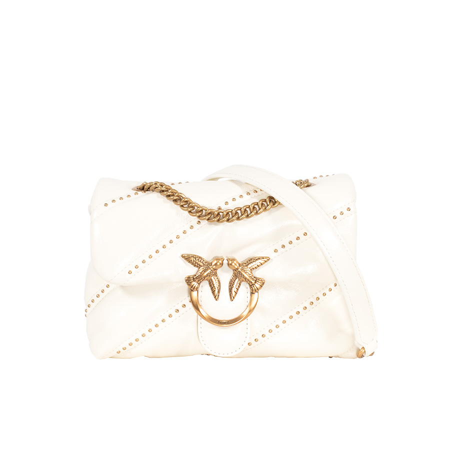 Mini Love Puff Shiny Άσπρη Τσάντα Με Τρουκς