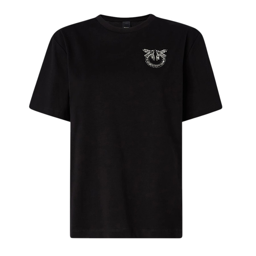 Γυναικείο Tshirt Strepitoso Love Birds Μαύρο Pinko
