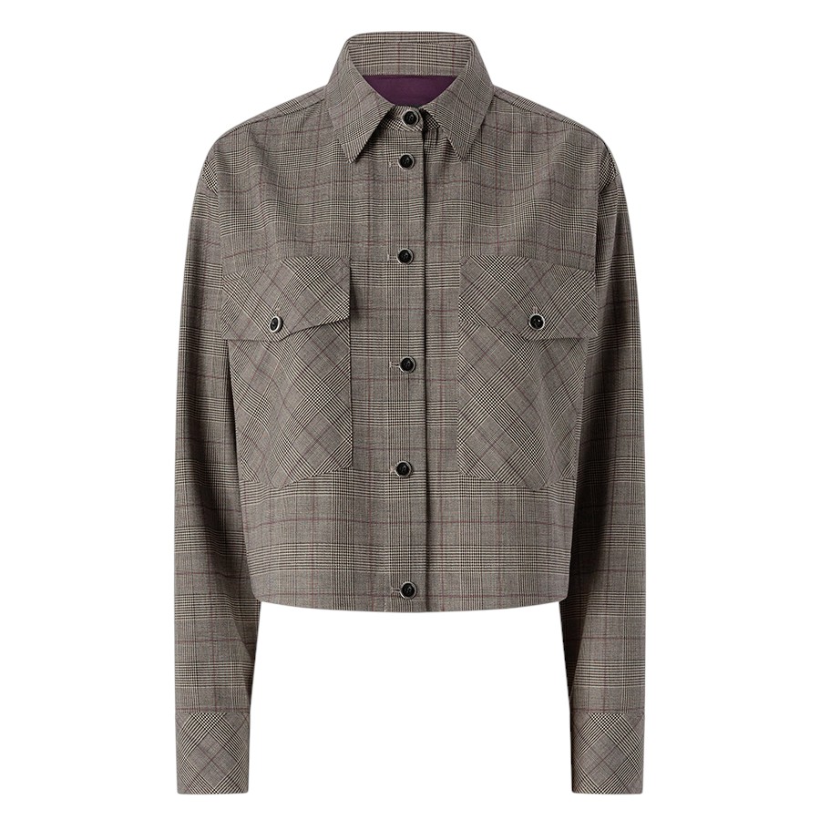 Γυναικείο cropped Oncidium Overshirt Καρώ Pinko