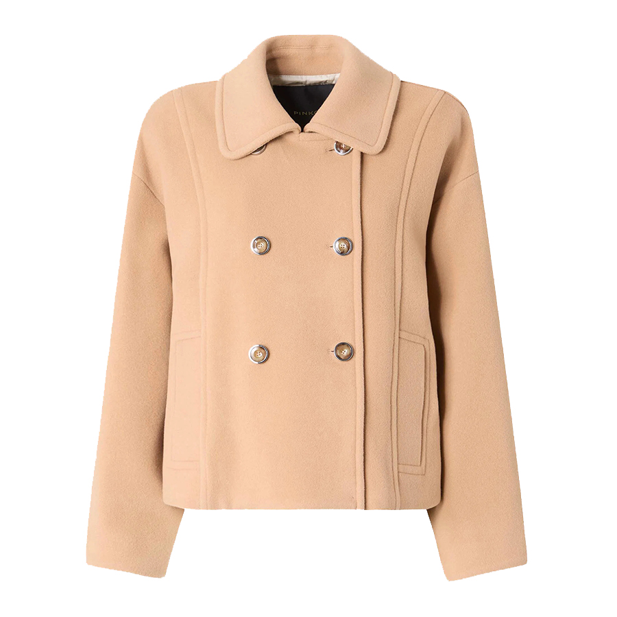Γυναικείο Πανωφόρι Caban Graspedia Peacoat Μπεζ Pinko