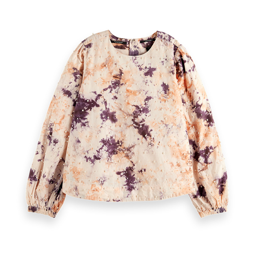 Embellished Tie-Dye Top