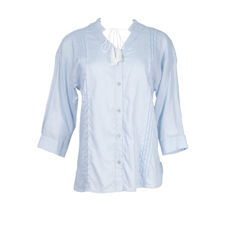 Light Blue Shirt With Pleats