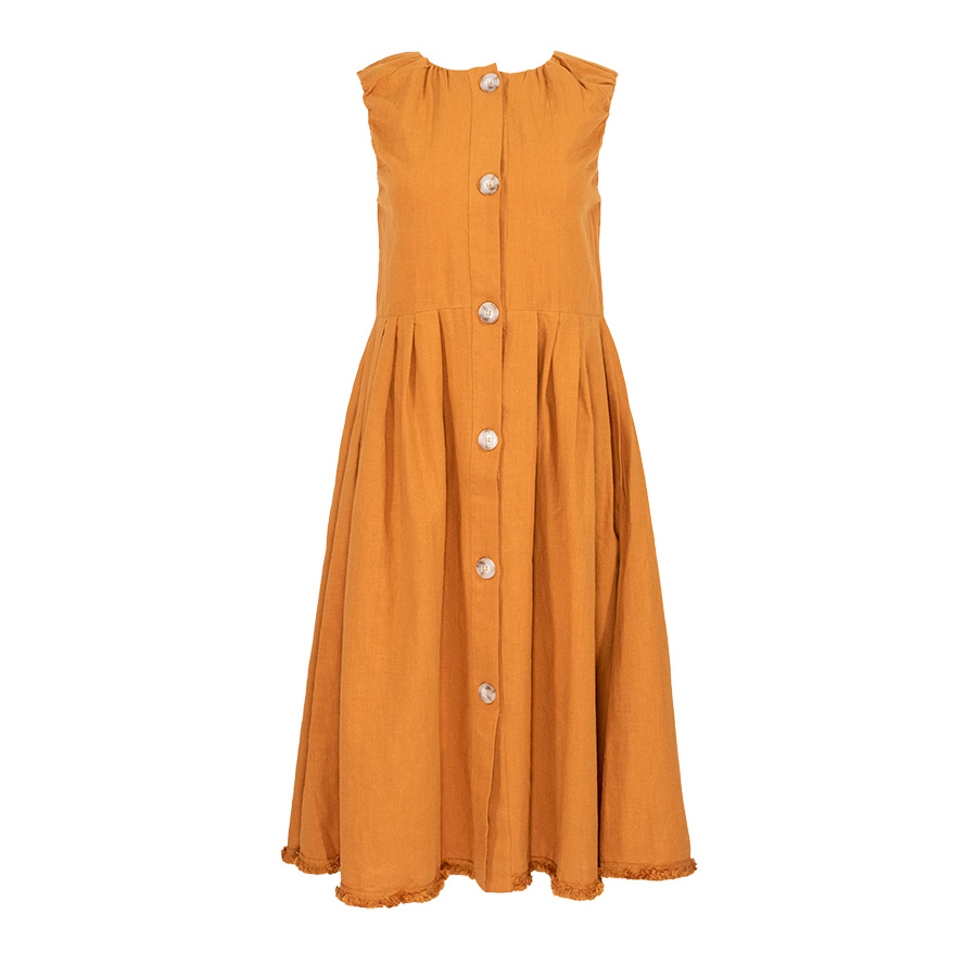 Orange Button-Down Dress