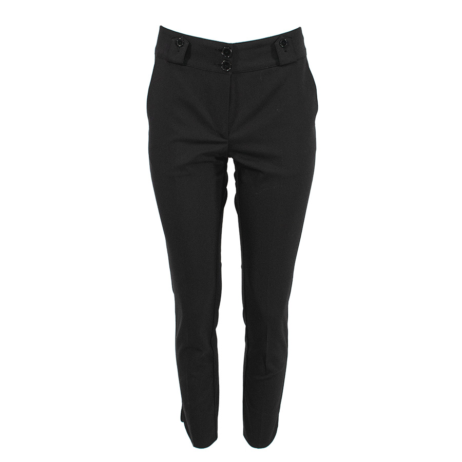 Basic Black Trousers With Buttons