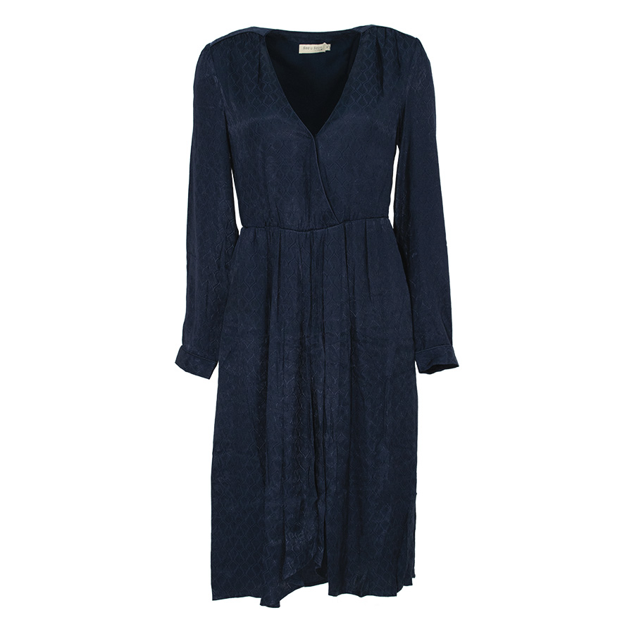 Blue Jacquard Midi Dress