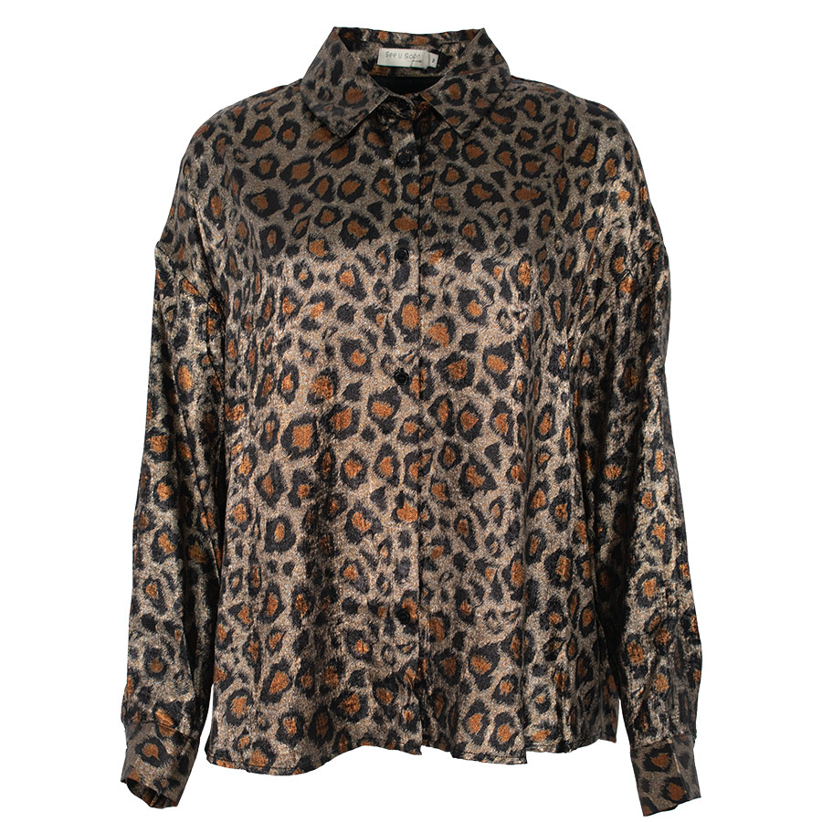 Χρυσό Πουκάμισο Animal Print