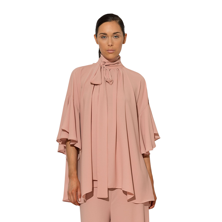Γυναικεία Μπλούζα αέρινη oversized Ροζ C-throu