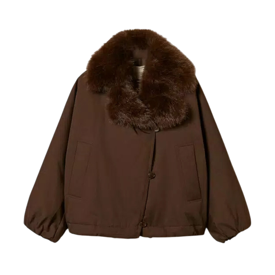Γυναικείο Μπουφάν Oversized Καφέ Twinset