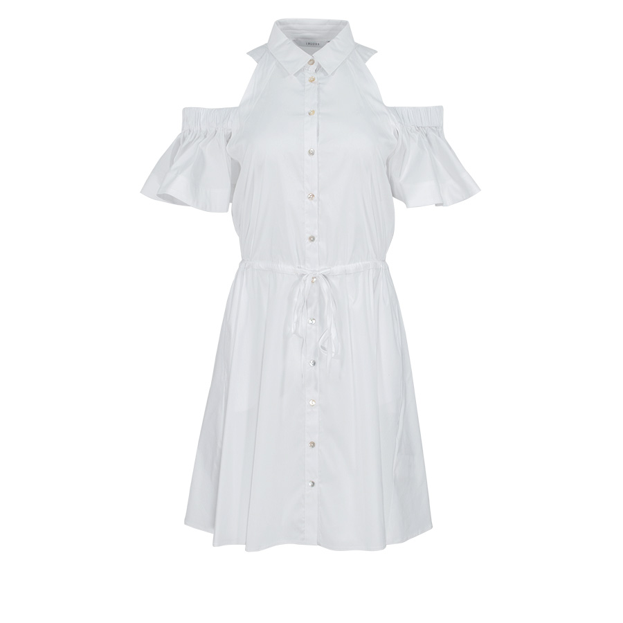 Clarion White Shirt Dress