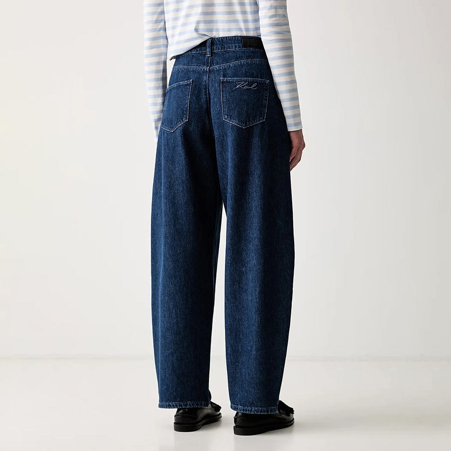 Γυνακείο Παντελόνι Jeans Barrel Μπλε Karl Lagerfeld