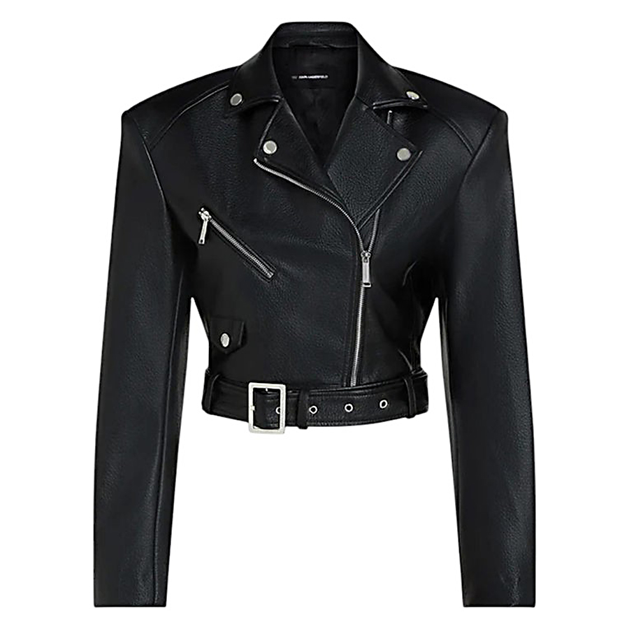 Γυνακείο Jacket Biker Δερματίνης Μαύρο Karl Lagerfeld