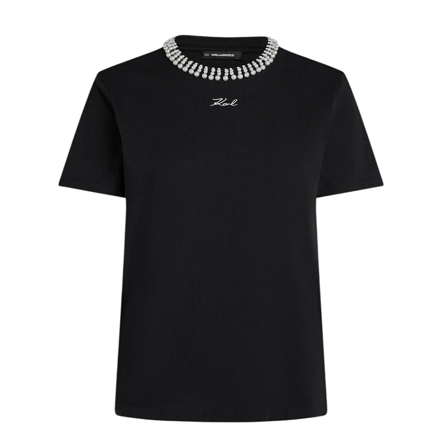 Γυνακεία Μπλούζα T-shirt με πέρλες Μαύρο Karl Lagerfeld