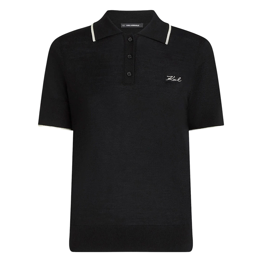 Γυνακεία Μπλούζα T-shirt τύπου polo Μαύρο Karl Lagerfeld