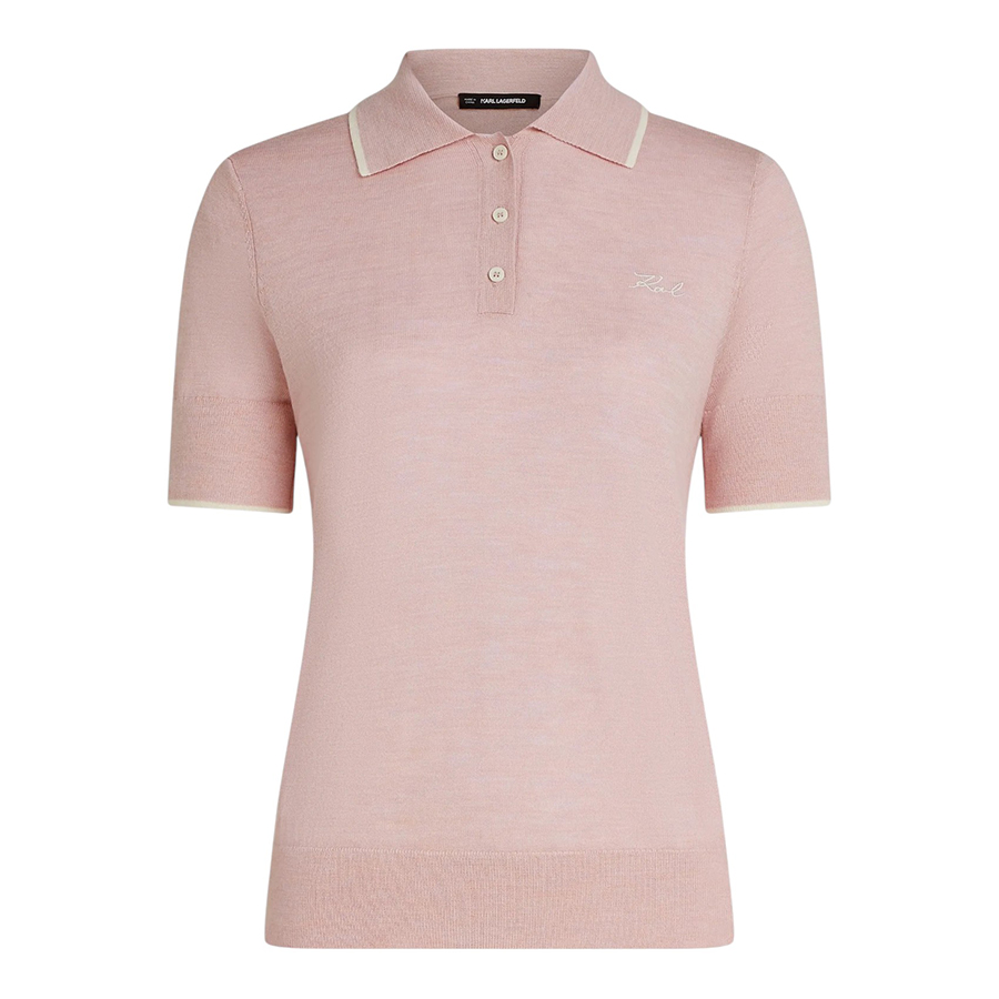 Γυνακεία Μπλούζα T-shirt τύπου polo Ροζ Karl Lagerfeld