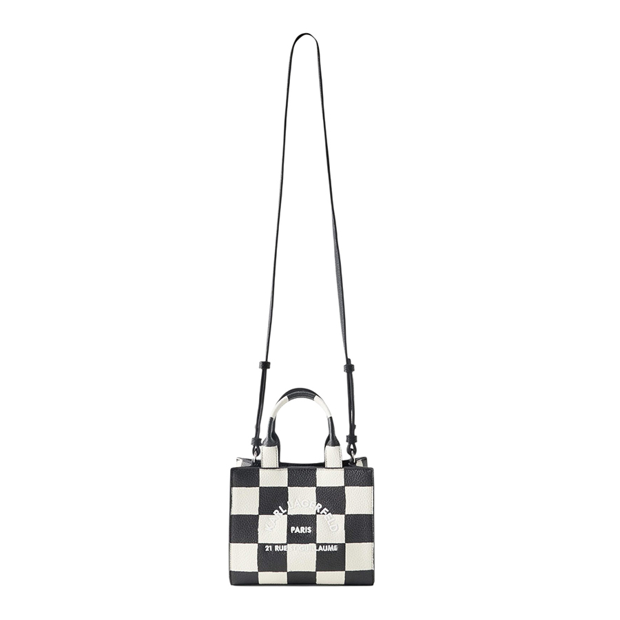 Γυναικεία Τσάντα Mini Tote Λευκό/Μαύρο Karl Lagerfeld