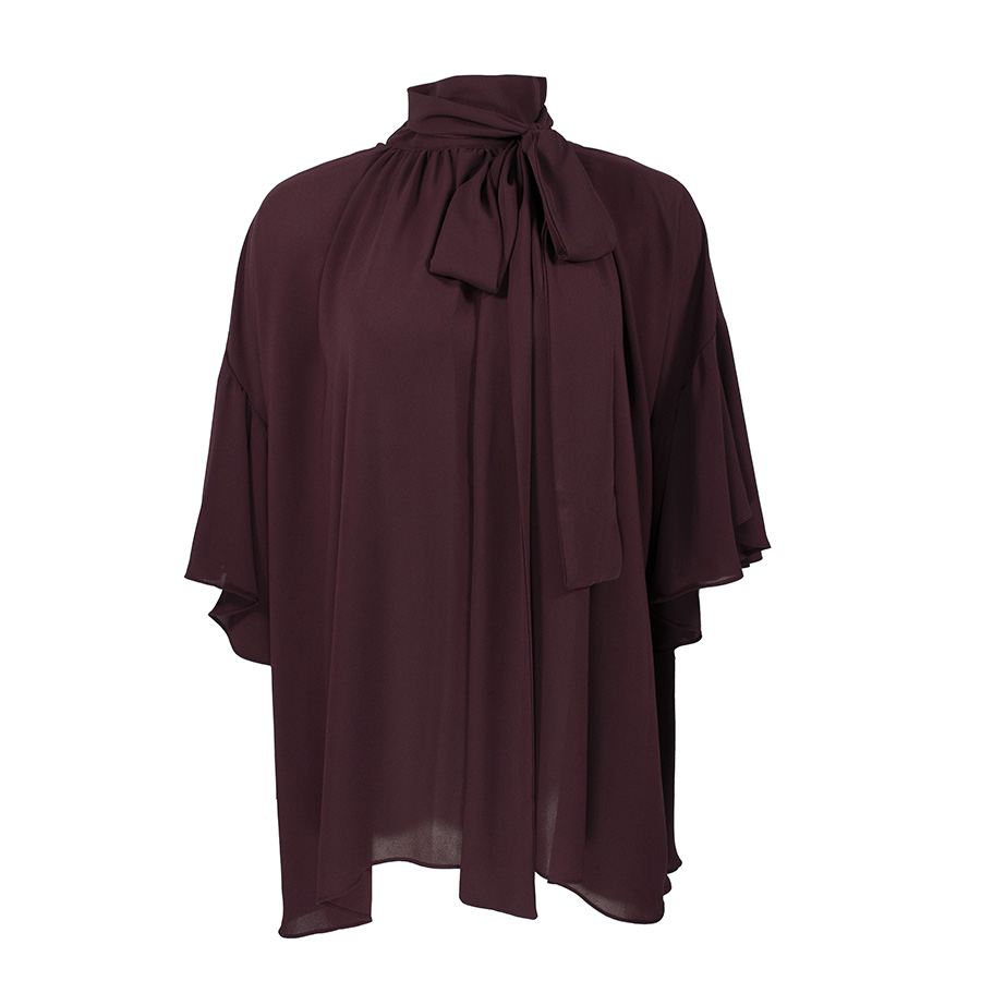 Γυναικεία Μπλούζα αέρινη oversized Μπορντώ C-throu