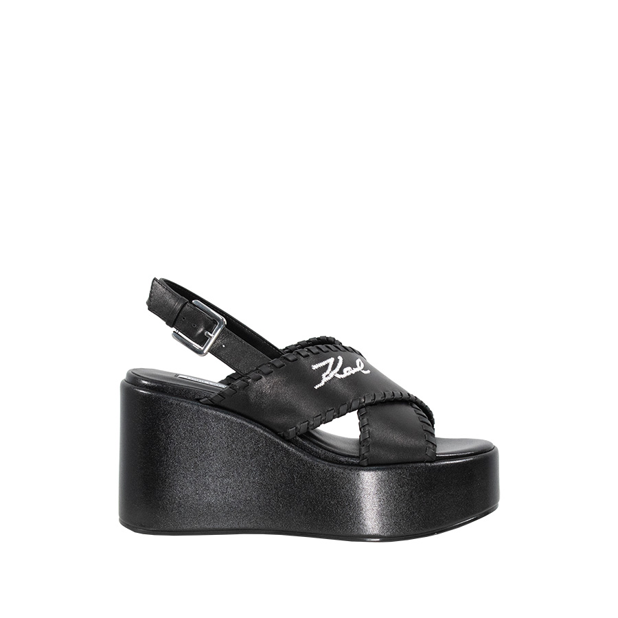 Wendy Whipstich Kross Strap Μαύρο Σανδάλι