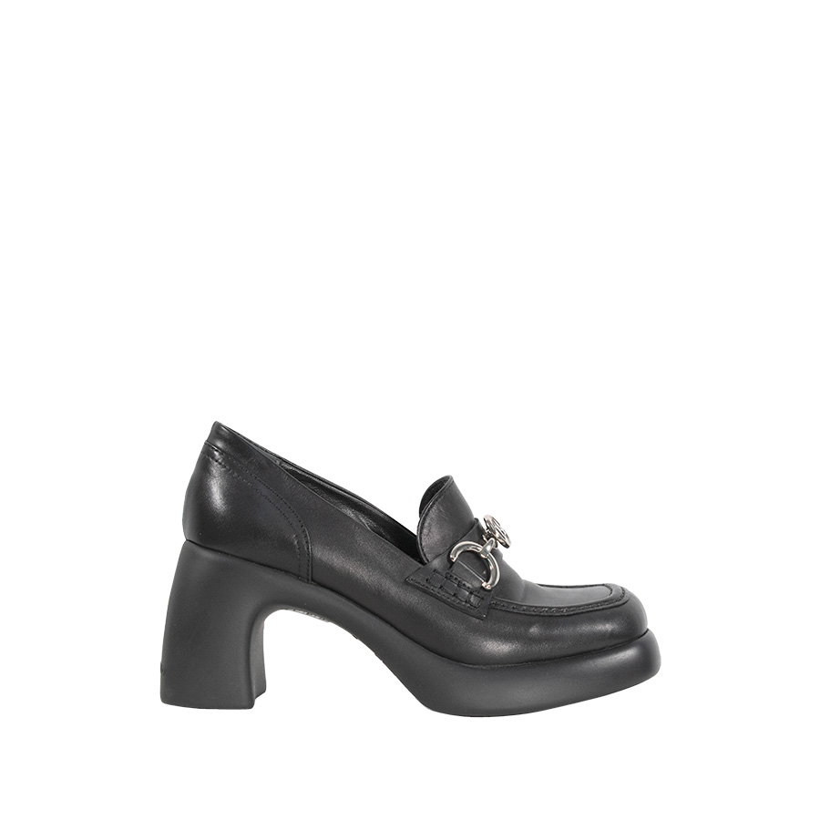 Klasp Loafer Μαύρο Μοκασίνι Με Τακούνι