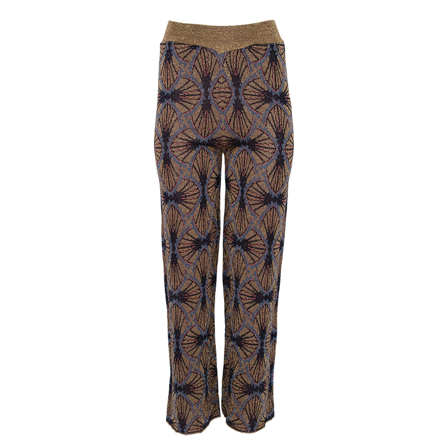 Lurex-Look Palazzo Trousers