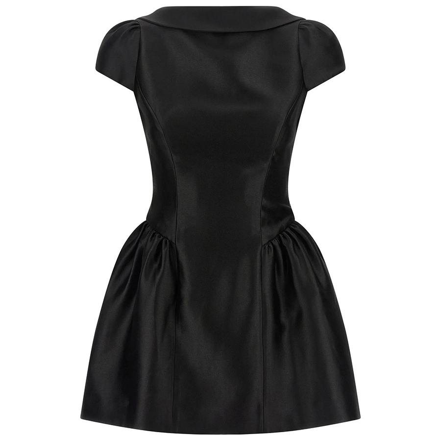 Γυναικείο Φόρεμα Taffeta Collared Mini Self-Portrait Μαύρο