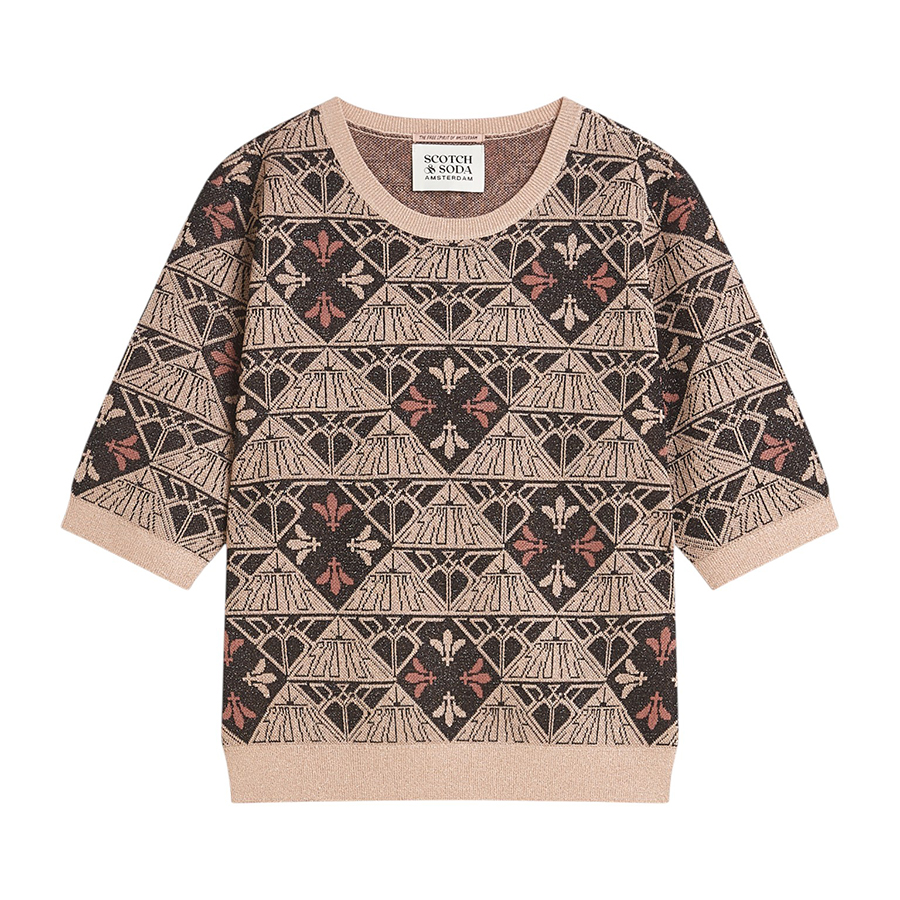 Γυναικεία Μπλούζα Πουλόβερ Monogram Jacquard Εμπριμέ Scotch and Soda
