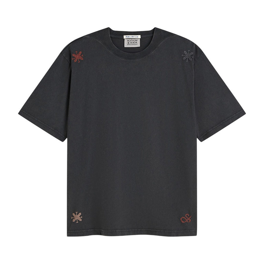 Γυναικείο T-shirt με κέντημα Μαύρο Scotch and Soda