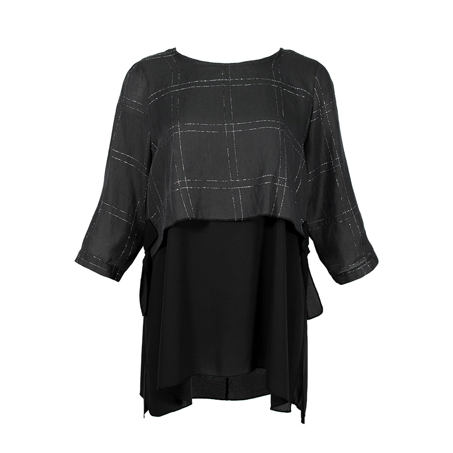 Black Shirt With Top And Bows