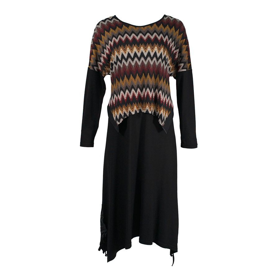 Black Dress With Chevron Top